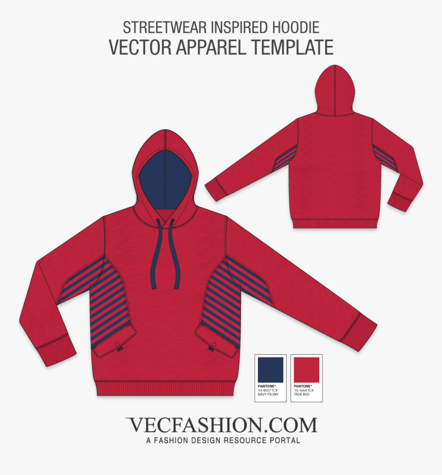 Vector Hoodie Grey - Streetwear Fashion Flats, HD Png Download, Free Download