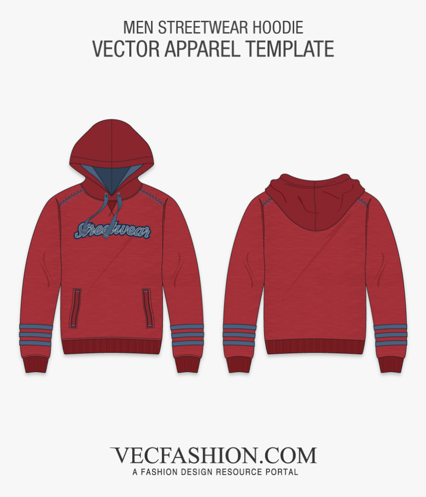 Men Streetwear Hoodie Fashion Flat - Jacket Bomber Mockup Free, HD Png Download, Free Download