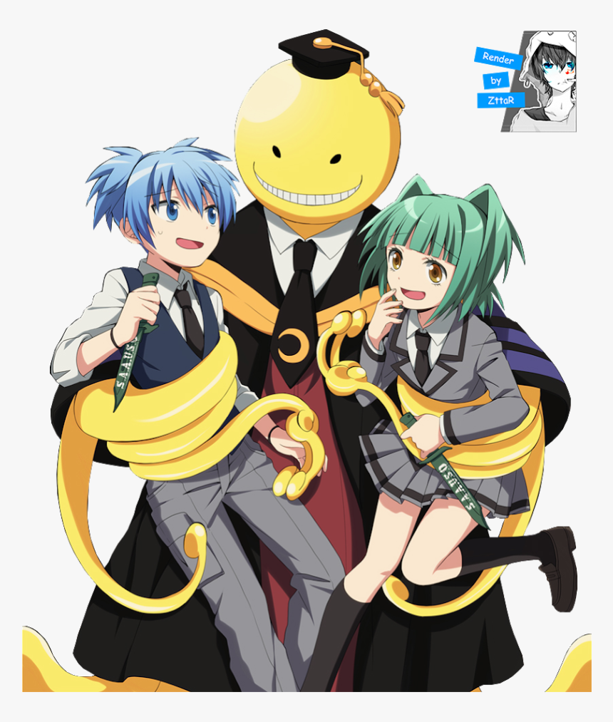 Render Koro-sensei, Shiota Nagisa And Kayano Kaede - Assassination Classroom Itona Adult, HD Png Download, Free Download