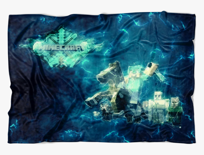 Minecraft Fleece Blanket Steve Diamond Sword Impulse - Bed Sheet, HD Png Download, Free Download