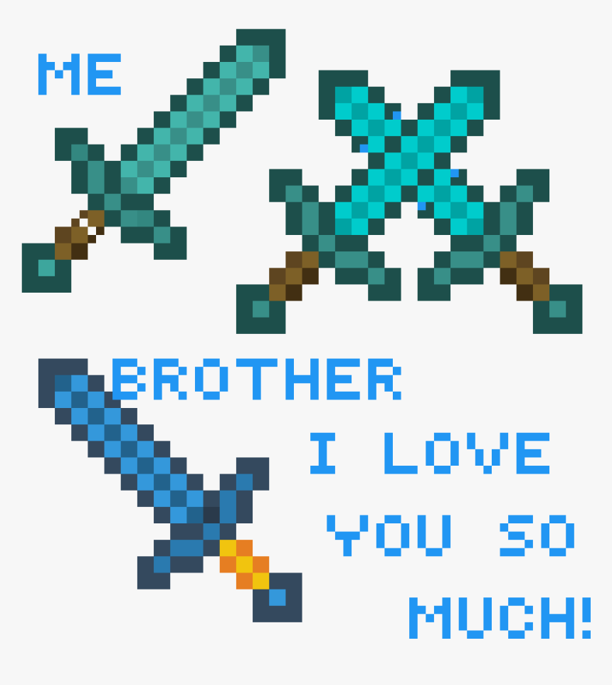 Me And Brother On Minecraft With Swords - Minecraft Papercraft Wooden Sword, HD Png Download, Free Download