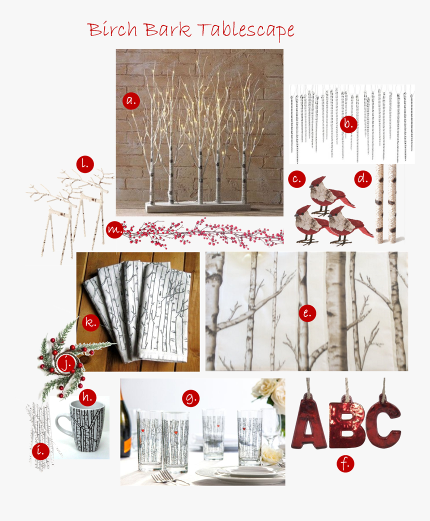 See How Birch Bark Dresses Up A Holiday Table - Craft, HD Png Download, Free Download