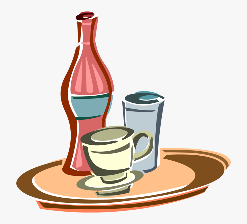 Vector Illustration Of Cup Of Coffee With Soft Drink - Saucer, HD Png Download, Free Download