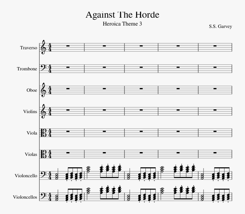 Against The Horde Sheet Music For Flute, Trombone, - Sheet Music, HD Png Download, Free Download