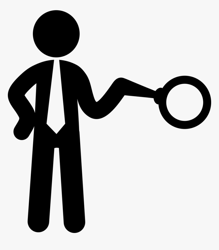 Businessman With Searching Tool - Man With Magnifying Glass Icon, HD Png Download, Free Download