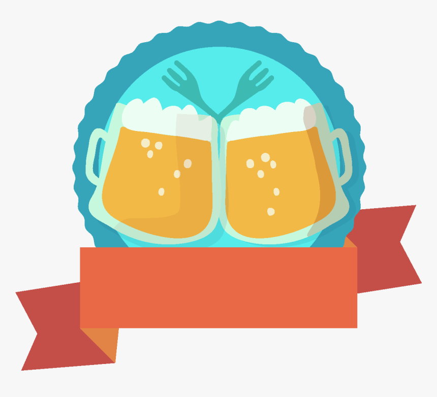 Cartoon Beer Icon Streamers Elements - Illustration, HD Png Download, Free Download