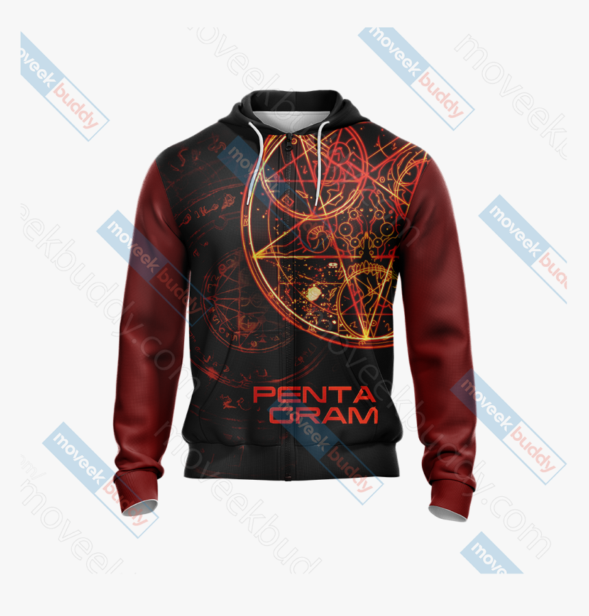 Pentagram Unisex Zip Up Hoodie Jacket - Fire Emblem Black Eagles Hoodie, HD Png Download, Free Download