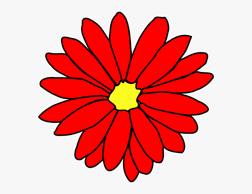 Red Daisy Flower 2 Svg Clip Arts - Red Flower Clip Art, HD Png Download, Free Download