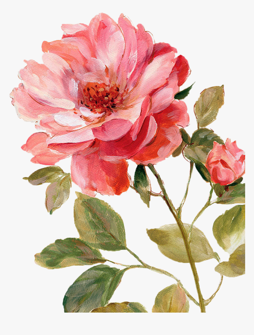 Painted Flowers, Ew-65 - Lisa Audit Pink Flowers, HD Png Download, Free Download