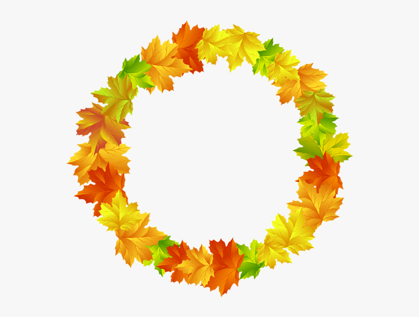 Fall Leaves Round Border Frame Png Clip Art Image - Fall Leaves Circle Clipart, Transparent Png, Free Download