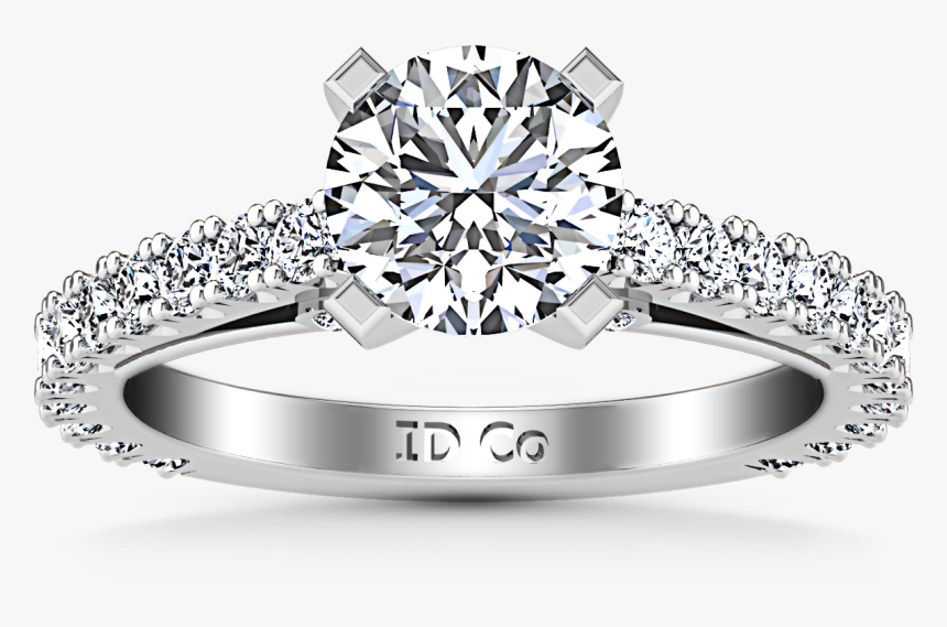 Round Diamond Wedding Ring Set, HD Png Download, Free Download