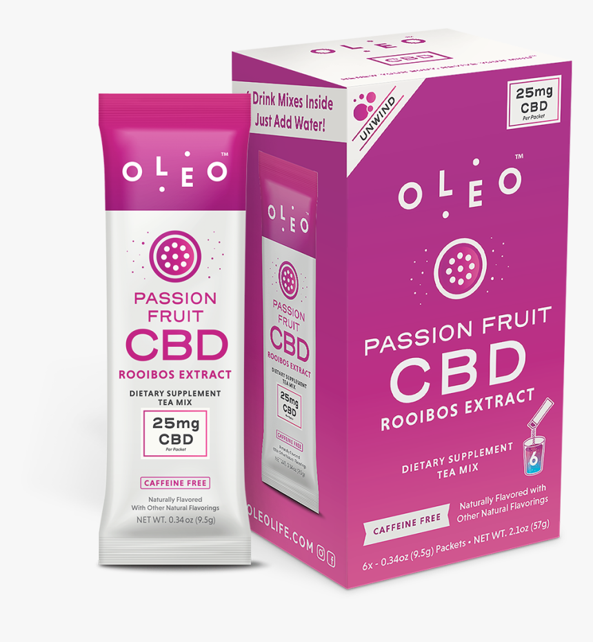 Oleo Passion Fruit Cbd Rooibos Tea Mix - Box, HD Png Download, Free Download