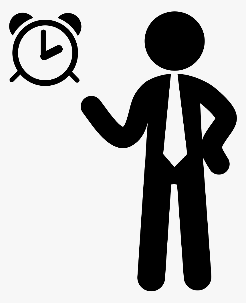 Businessman With Alarm Clock - Icono Persona Reloj Png, Transparent Png, Free Download