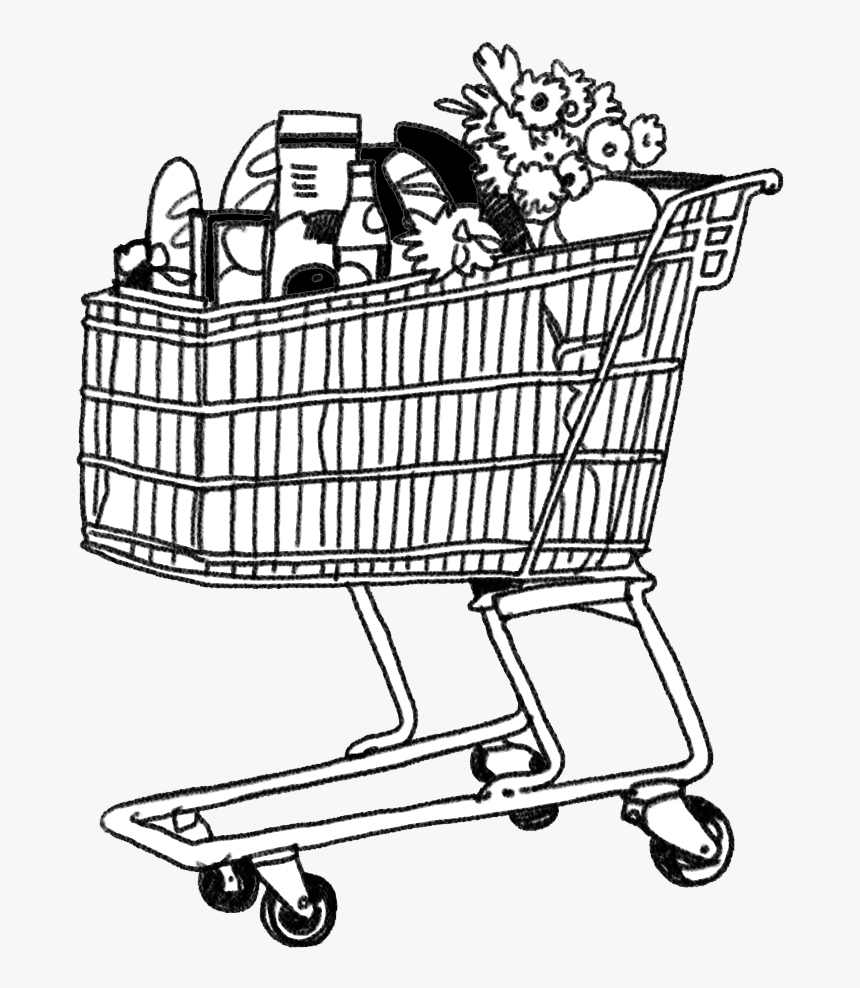 Grocery Cart Coloring Page 5 By John - Grocery Cart Coloring Page, HD Png D...