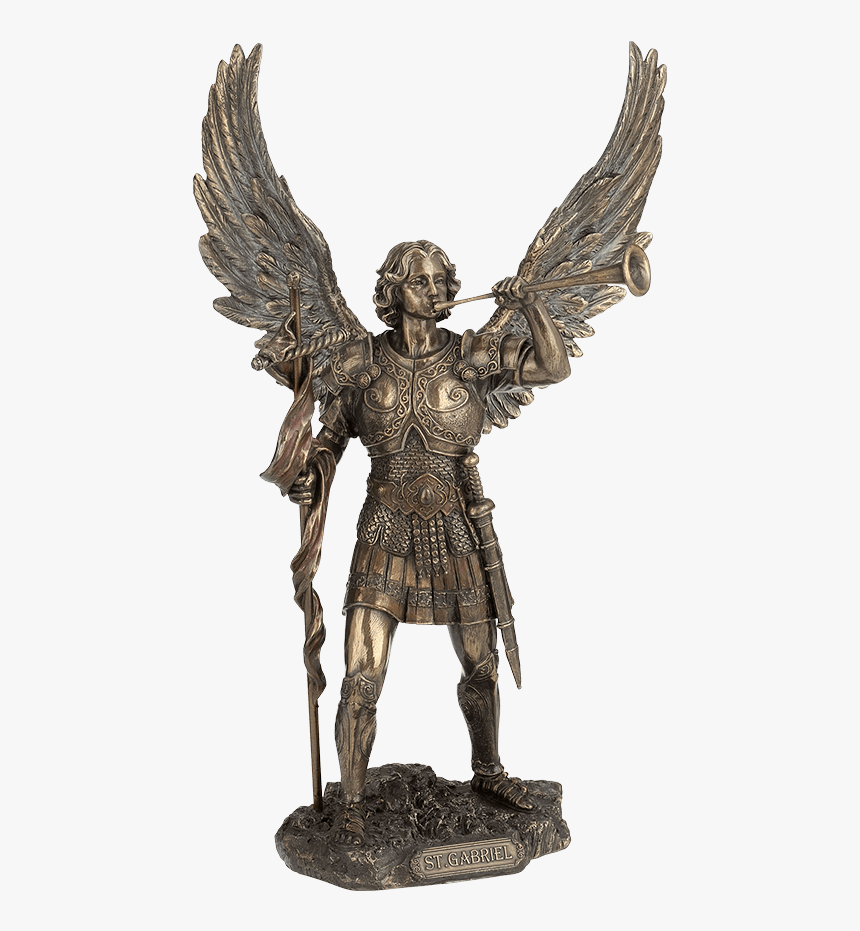 Bronze Archangel Gabriel - Archangel Gabriel Trumpet Statue, HD Png Download, Free Download