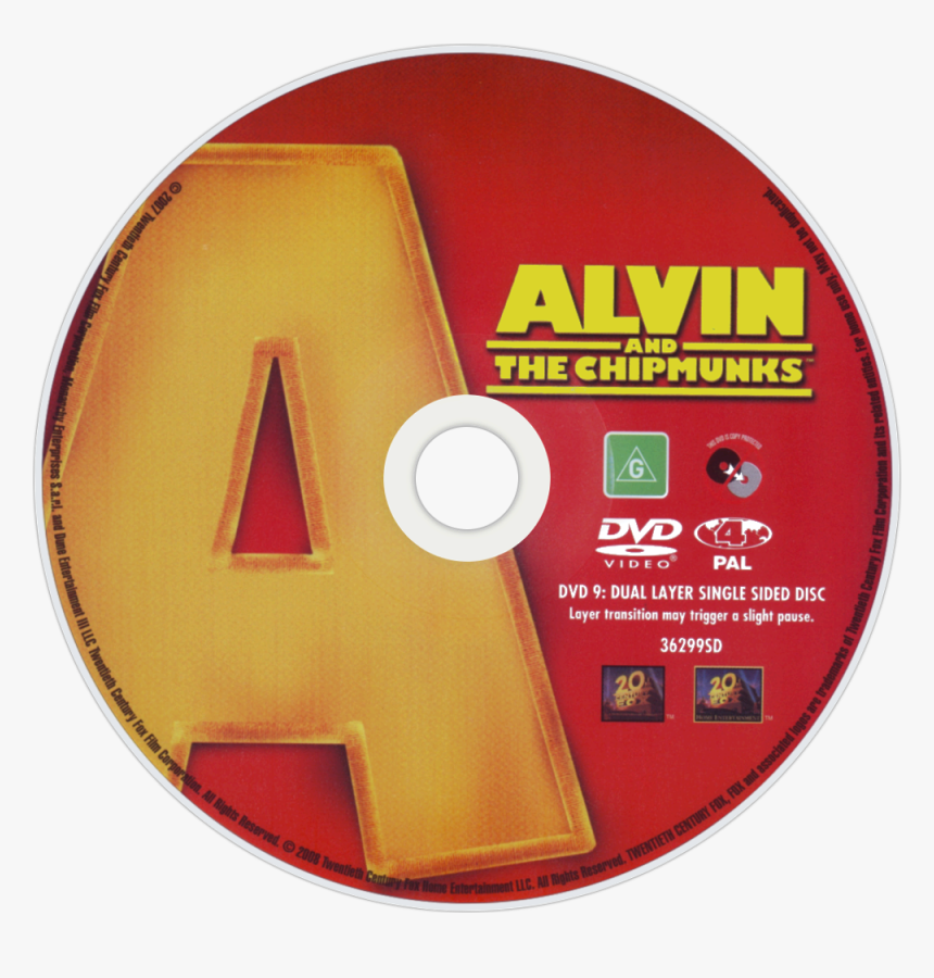 Alvin And The Chipmunks Dvd Disc Image - Alvin Et Les Chipmunks 1 Dvd, HD Png Download, Free Download