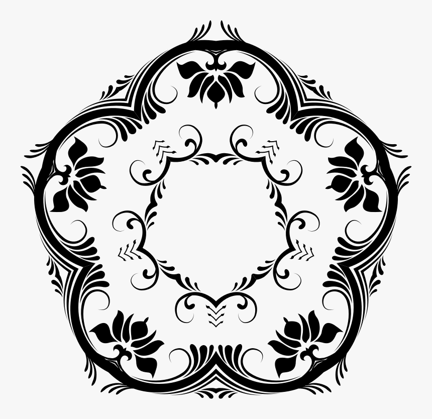 Vector Graphics Of Five Half Circle Decoration Flower - Vector Ornament, HD Png Download, Free Download