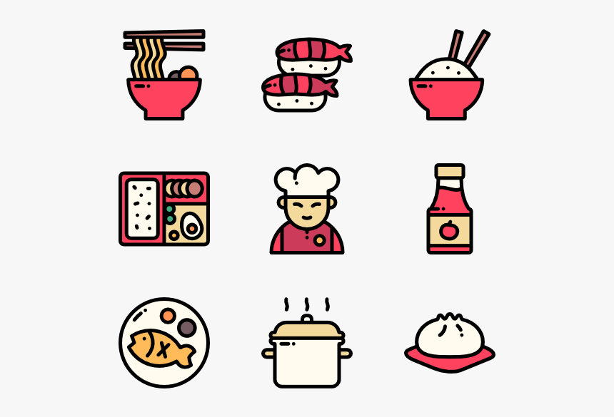 Food Icons Free Vector - Asian Food Icon Transparent, HD Png Download, Free Download