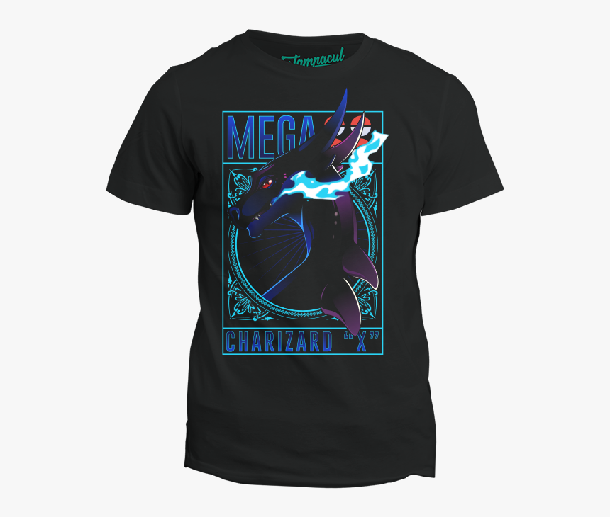 Camiseta Mega Charizard X - Camisa M Charizard X, HD Png Download, Free Download