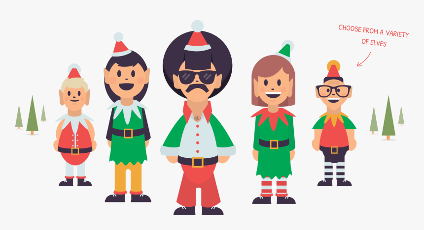 Elfmail Choose From A Collection Of Santas, HD Png Download, Free Download