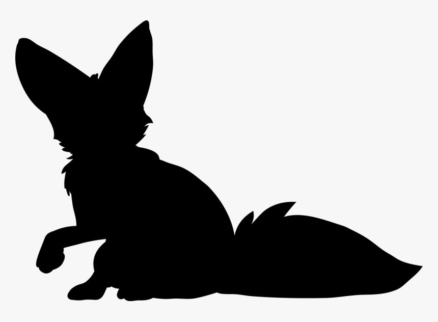 Fox,fenek,desert Animals,fauna,no Background,the Silhouette,free - Desert Fox Silhouette, HD Png Download, Free Download