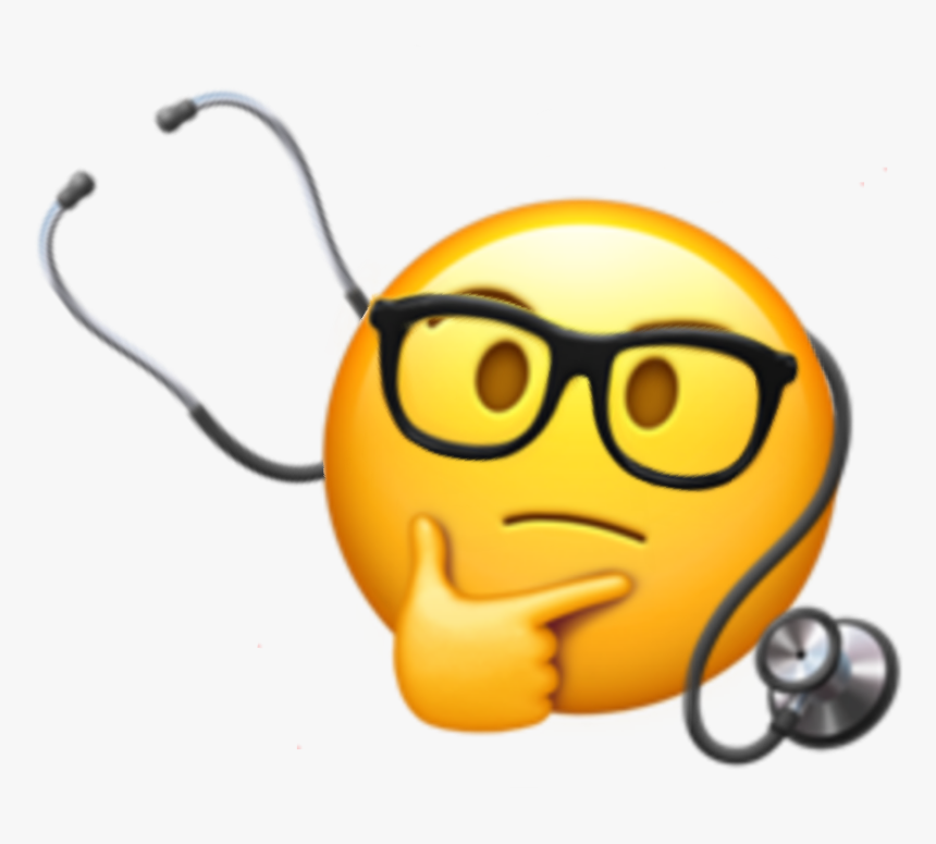 #emoji #emojiiphone #medicine #medicina #fonendo #estetoscopio - Thinking Face U 1f914, HD Png Download, Free Download