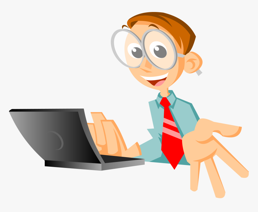 Laptop The Computer Man - Man Using Laptop Png Animated, Transparent Png, Free Download