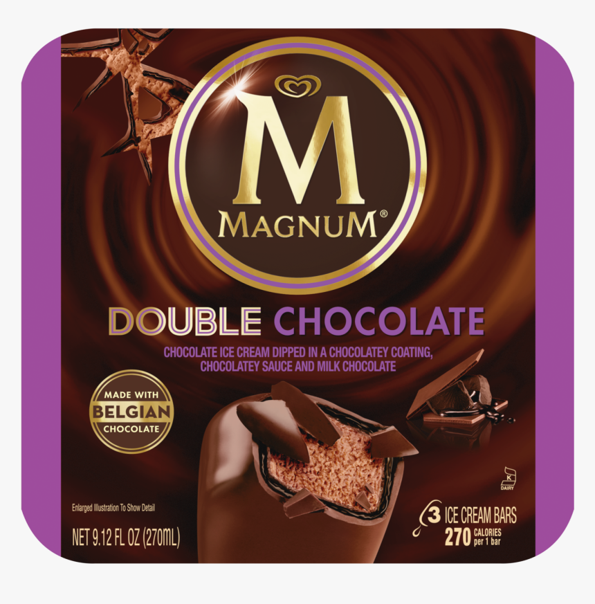 Double Chocolate Ice Cream Bar - Double Chocolate Magnum Ice Cream Bar, HD Png Download, Free Download