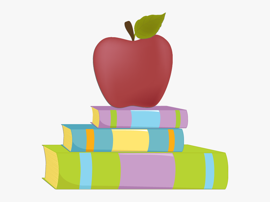 Vector Transparent Library Drawing Art Abstract Red - Apple With Books Background, HD Png Download, Free Download