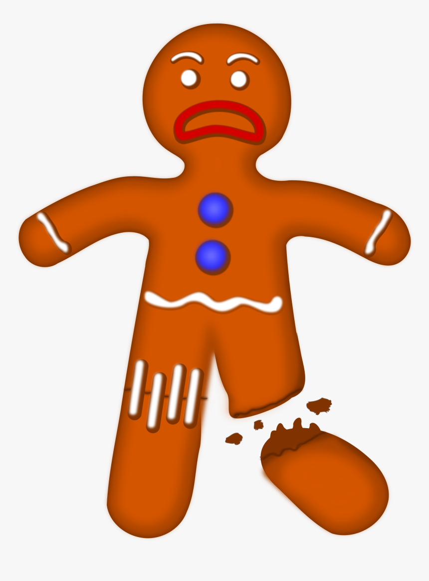 Clipart Gingerbread Man - Gingerbread Man Cartoon Png, Transparent Png, Free Download