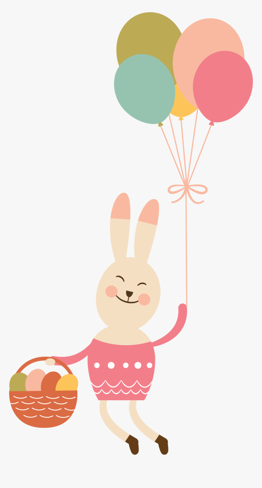 Bunny Rabbit Holding Balloons Clipart , Png Download - Cartoon, Transparent Png, Free Download