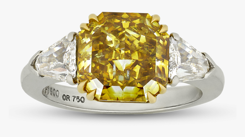 Natural Fancy Deep Yellow Diamond Ring, - Carat, HD Png Download, Free Download