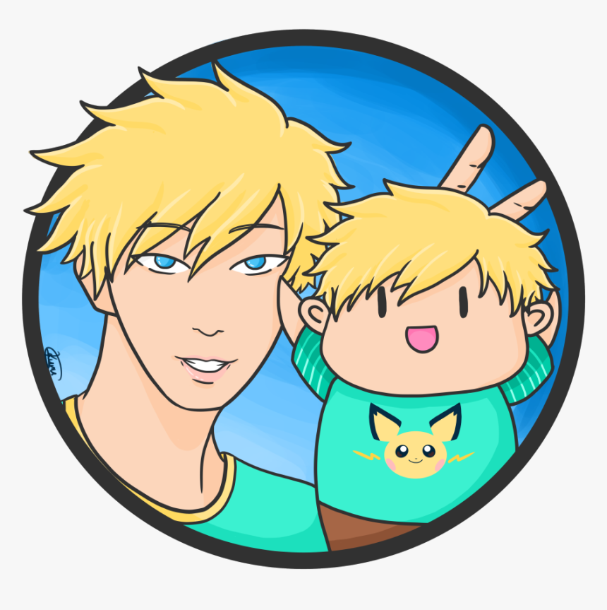 Badge Ezreal 
with His Kawaii Chibi Version Wearing - Cartoon, HD Png Download, Free Download