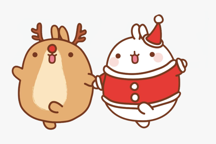 #molang #rudolph #santa #kawaii - Merry Christmas Molang, HD Png Download, Free Download