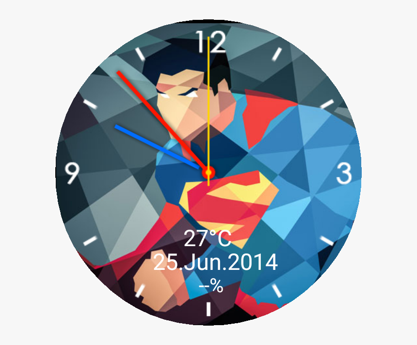 Geometric Superman Watch Face Preview , Png Download - Geometric Superman, Transparent Png, Free Download