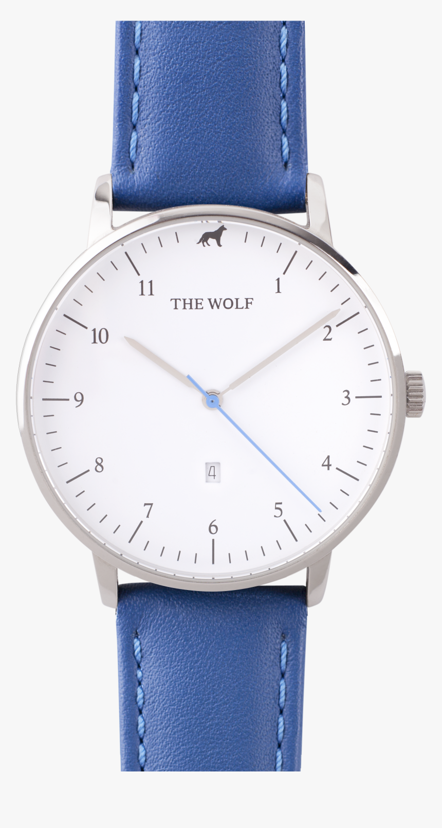 Blue Leather Watch White Face , Png Download - Blie Watch Face Transparent Background, Png Download, Free Download