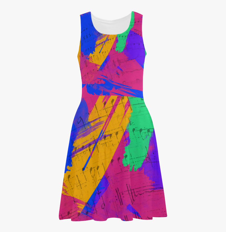 Groovy Paint Brush Strokes With Music Notes Atalanta - Day Dress, HD Png Download, Free Download