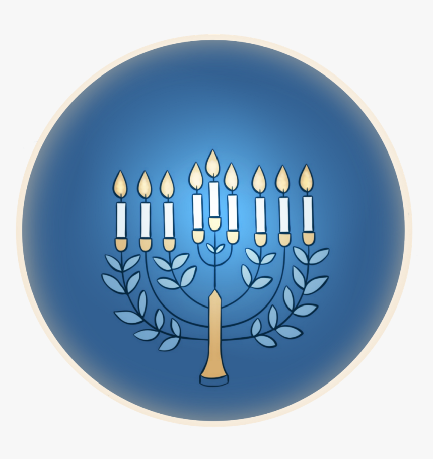 Schanukkah Menorah Blue Candles Chanukah , Png Download - Circle, Transparent Png, Free Download