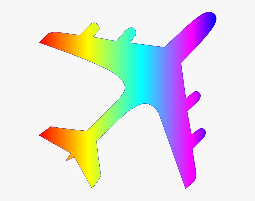 Airplane Silhouette Rainbow Colors - Airplane Silhouette, HD Png Download, Free Download