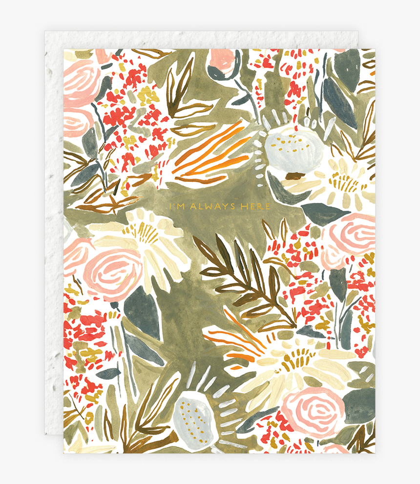 Gray Floral Seedlings Card - Motif, HD Png Download, Free Download