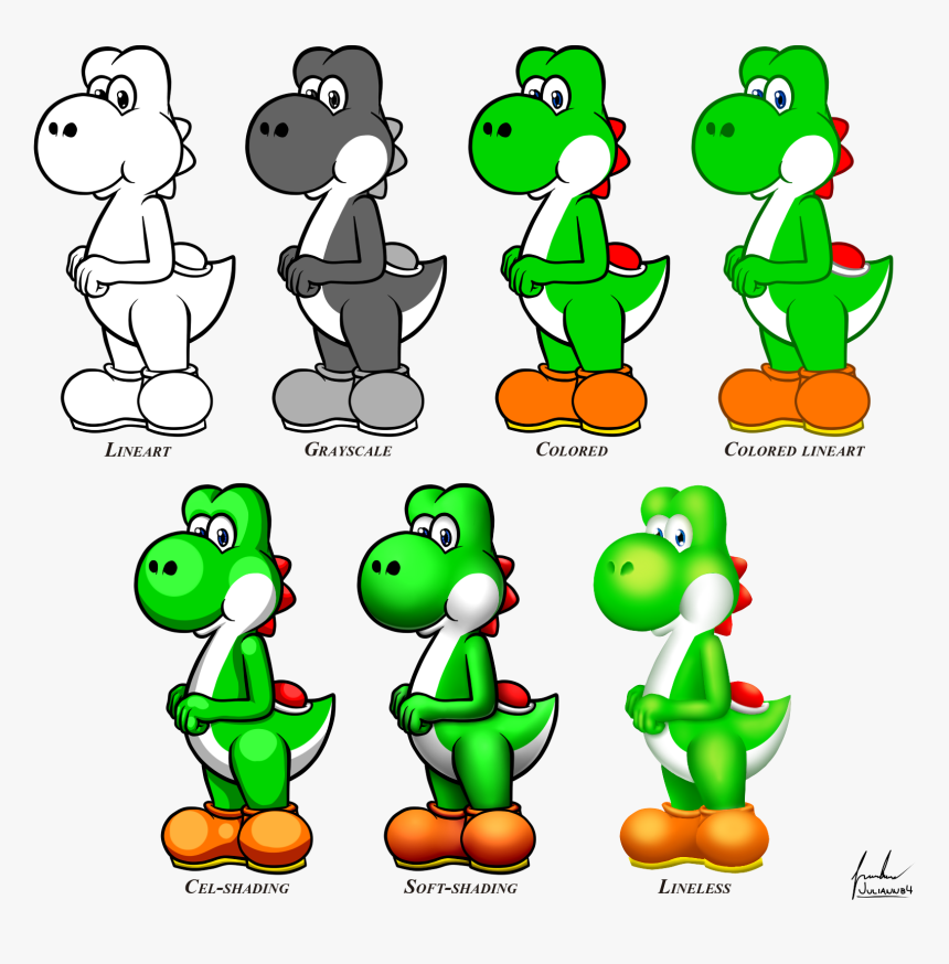 Yoshi Styles By Juliannb - Cel Shaded Paper Mario, HD Png Download, Free Download
