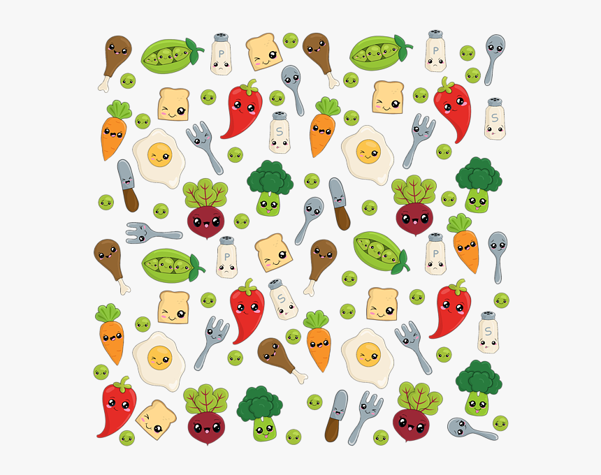 Kawaii Food Pattern, HD Png Download, Free Download