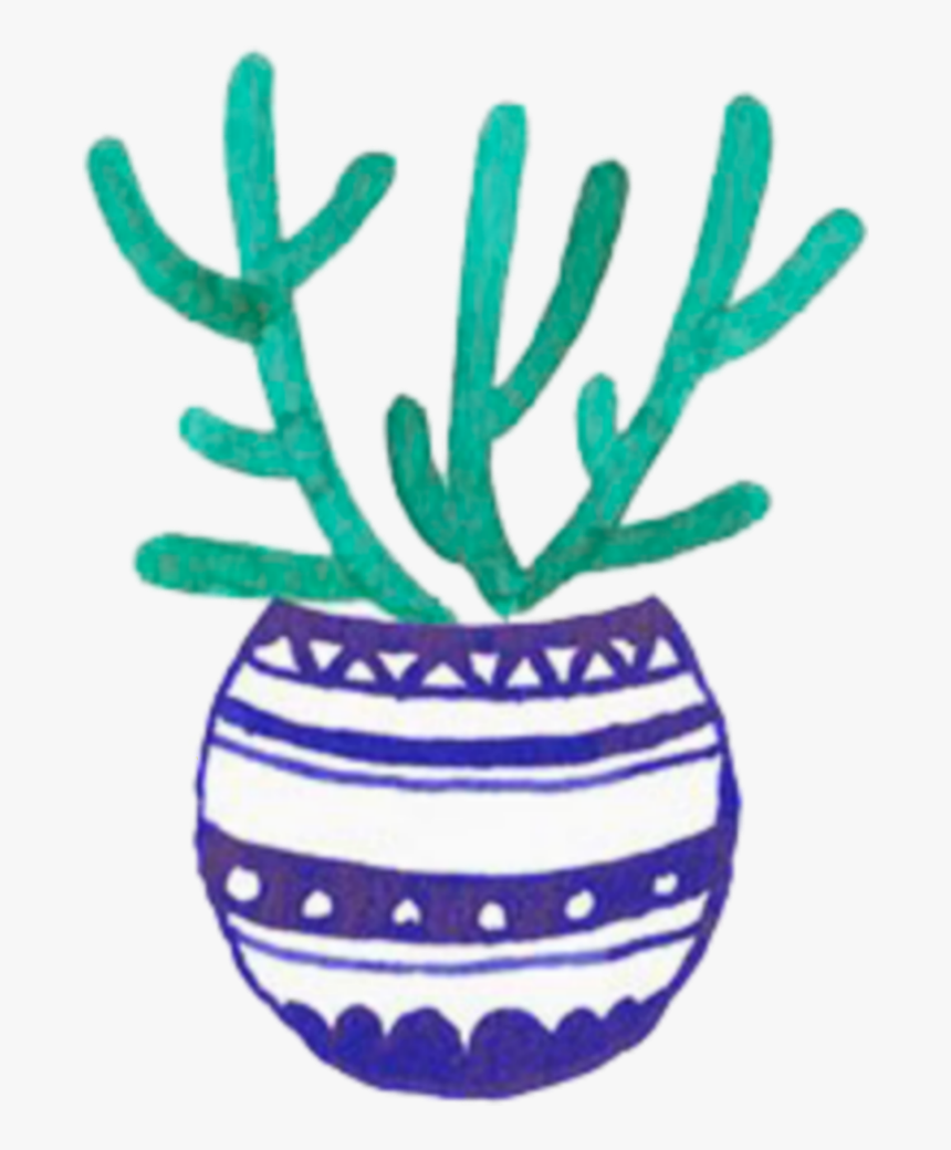 #ftestickers #watercolor #cactus #potted #cute, HD Png Download, Free Download