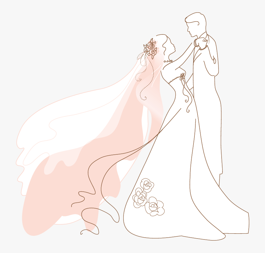 Embroidery Pattern Of Line Drawings Wedding From Ringtrueceremonies - Hand Embroidery Bride Pattern, HD Png Download, Free Download