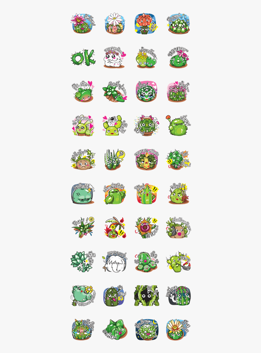 Cute Cactus Family - Sticker, HD Png Download, Free Download