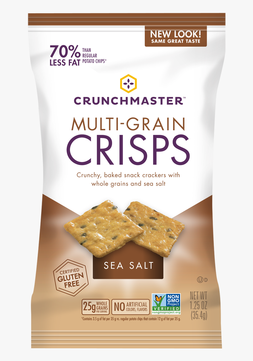Crunchmaster Multi-grain Crisps, Sea Salt, - Crunchmaster Multi Grain Crackers Sea Salt, HD Png Download, Free Download
