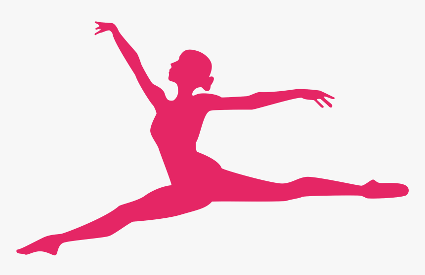 Ballet Dancer Gymnastics - Silhouette Clipart Silhouette Leaping Gymnast, HD Png Download, Free Download
