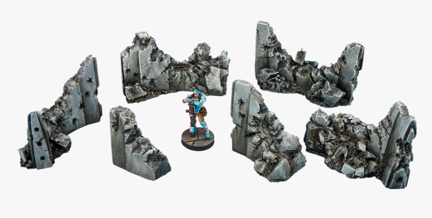 Concrete Wall "destroyed - Scifi Terrain, HD Png Download, Free Download