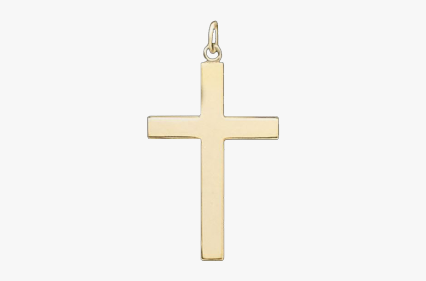 Polished 14kt Gold Cross Pendant - Diamond Cross Yellow Gold Pendant, HD Png Download, Free Download