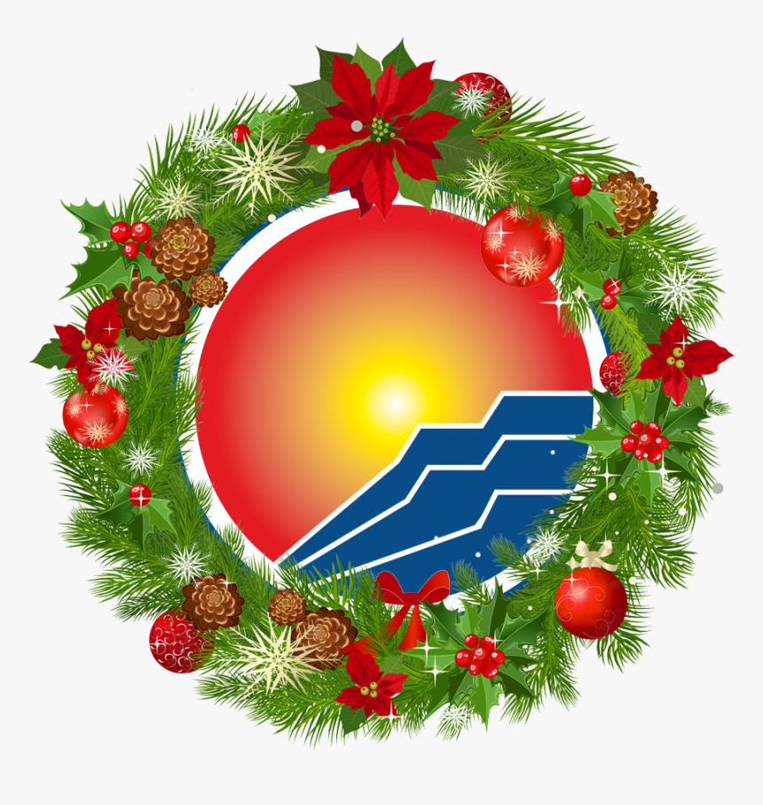 Library Logo Surrounded By Wreath - Merry Christmas Wreath Png, Transparent Png, Free Download
